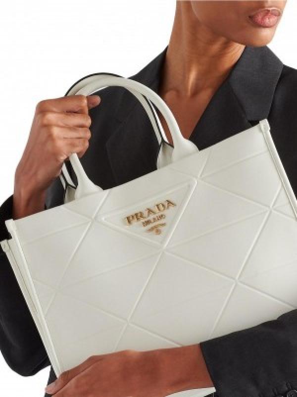 Prada Leather Symbole Tote Bag With Dust Cover