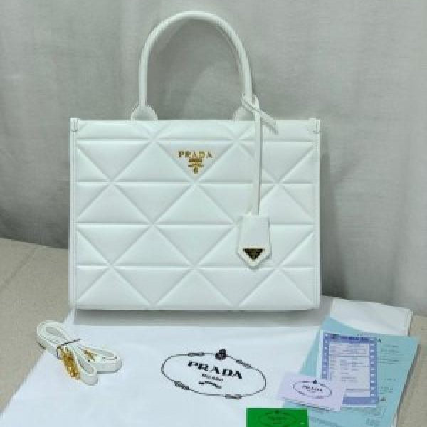 Prada Leather Symbole Tote Bag With Dust Cover