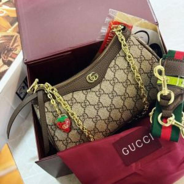 Gucci Ophidia GG Shoulder Bag With Cherry zip Double Box- With Red Box Packing & Carry Bag