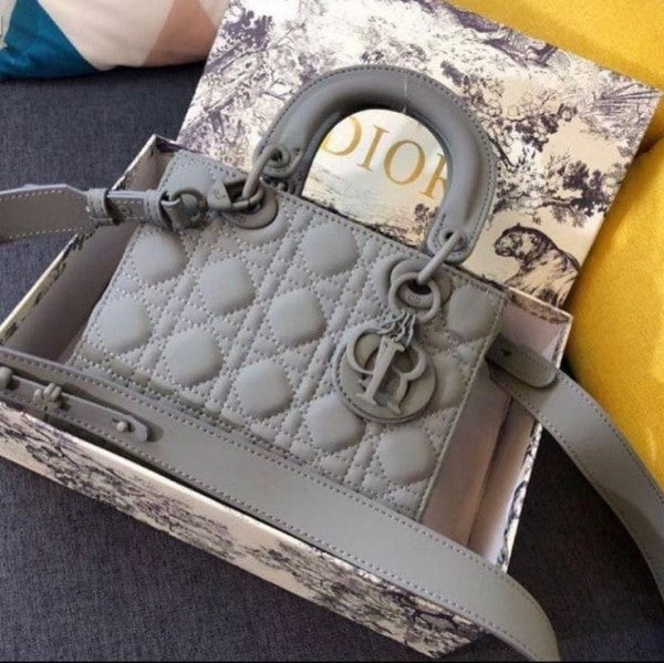 Dior Lady My D-Lite E Premium Quality With OG Box & Dust Bag (Matt Grey)