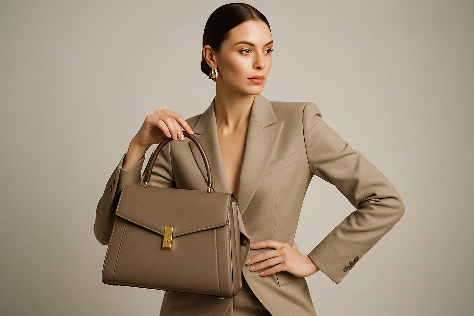 fashion model with handbag